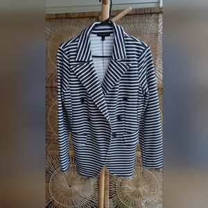 Banana Republic Striped Black and White Women's Blazer_Med